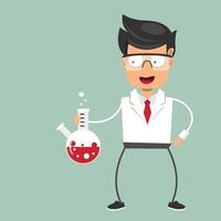 Scientist in Laboratory. Concept for science, medicine and knowledge. Flat illustration vector