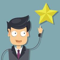 Rating on customer service illustration. Website rating feedback and review concept. Flat illustration vector