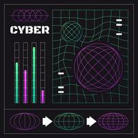 Futuristic Cyber Geometric Design vector