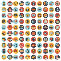 Business, management and technology icon set for websites and mobile applications. Flat illustration vector