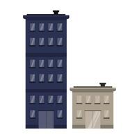 City tower block building set. flat style illustration of silhouettes of multi-storey buildings on a white background. vector