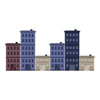 City tower block building set. flat style illustration of silhouettes of multi-storey buildings on a white background. vector