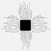 Printed circuit board and processor. Abstract futuristic circuit board. Hi tech digital circuit board. Futuristic technology design elements. illustration vector