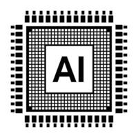 Artificial intelligence chip. AI processor concept. Futuristic microchip processor. AI chip symbol. Technology innovation concept. illustration vector