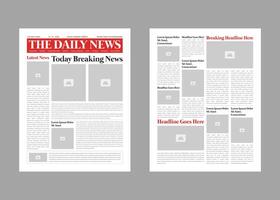 The daily news layout design or newspaper layout template vector
