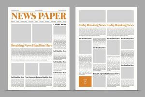 Vintage newspaper design template or newsletter template vector