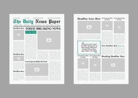 editable newsletter template or the daily news layout design. vector