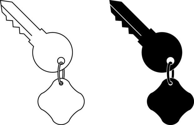 outline silhouette Key finder icon set