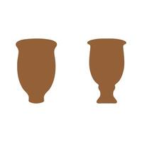 Simple clay pot design set vector