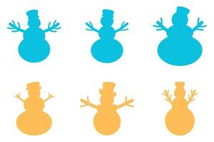 Simple Snowman Illustration Design Set vector