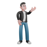 Creative 3D Cartoon Cameraman Artwork in Design Style. A Male Cameraman stands with one hand on his hip, speaking with an enthusiastic expression . Illustration png