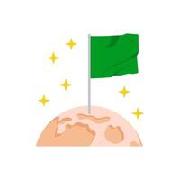 Flag on Moon, Space Illustration vector