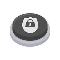 Security Button Flat Icon, illustration vector