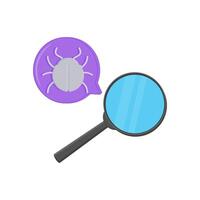 Bug Finding Flat Icon, illustration vector
