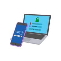 Two Factor Authentication Flat Icon, illustration vector