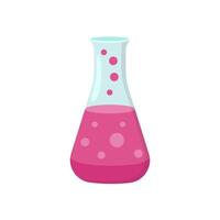 Flask With Fluid Flat Icon, illustration vector