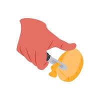 Peeling Potato Flat Icon, illustration vector