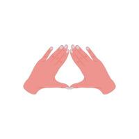Making Triangle Hand Gesture Icon, illustration vector