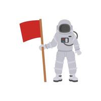 Astronaut with Flag, Space Illustration vector