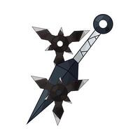 illustration of kunai and shuriken are both sharp vector