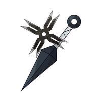 kunai with shuriken illustration vector