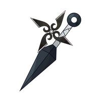illustration of kunai with shuriken vector