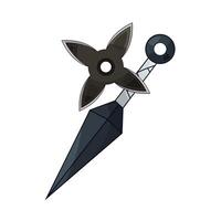 kunai with shuriken vector