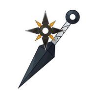 illustration of kunai and shuriken vector