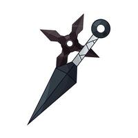shuriken with kunai vector