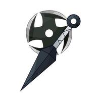 illustration of shuriken and kunai vector