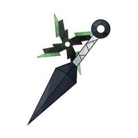 illustration of shuriken with kunai vector