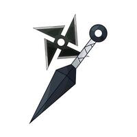 shuriken and kunai vector
