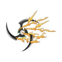 lightning with shuriken illustration vector