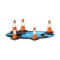 traffic cone with hole vector