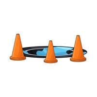 traffic cones blocking the ramp vector