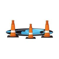 illustration of traffic cones blocking the ramp vector