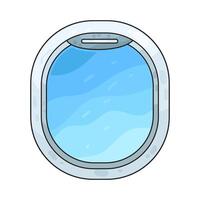 Illustration of Airplane Window View vector