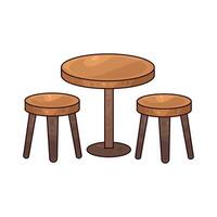 Illustration of Cafe Table and Chair vector