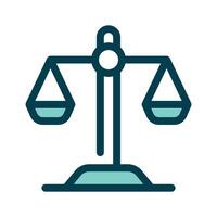 Icon of balanced scales symbolizing law, justice, and fairness vector