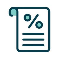 A sheet with a percentage symbol, for rates or analytics vector
