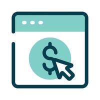 A mouse click on a dollar icon, symbolizing digital transactions vector