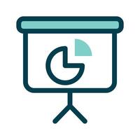 Presentation board with a pie chart, representing business analysis icon design vector