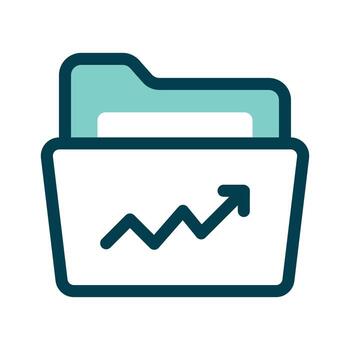 un carpeta con gráficos, representando organizado financiero registros vector