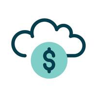 A cloud with a dollar, symbolizing cloud based financial services vector