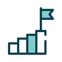 A flag on steps, representing progress and business growth vector