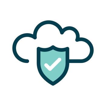 un nube con un proteger, representando seguro nube servicios vector