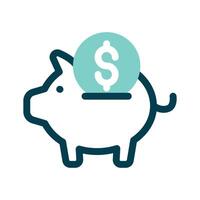 A piggy bank with a dollar symbol, symbolizing savings vector