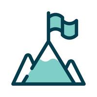 A flag on top of a mountain, symbolizing business success vector