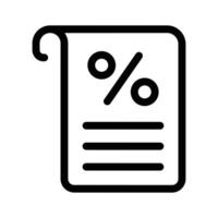 A sheet with a percentage symbol, for rates or analytics vector