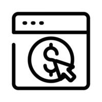 A mouse click on a dollar icon, symbolizing digital transactions vector